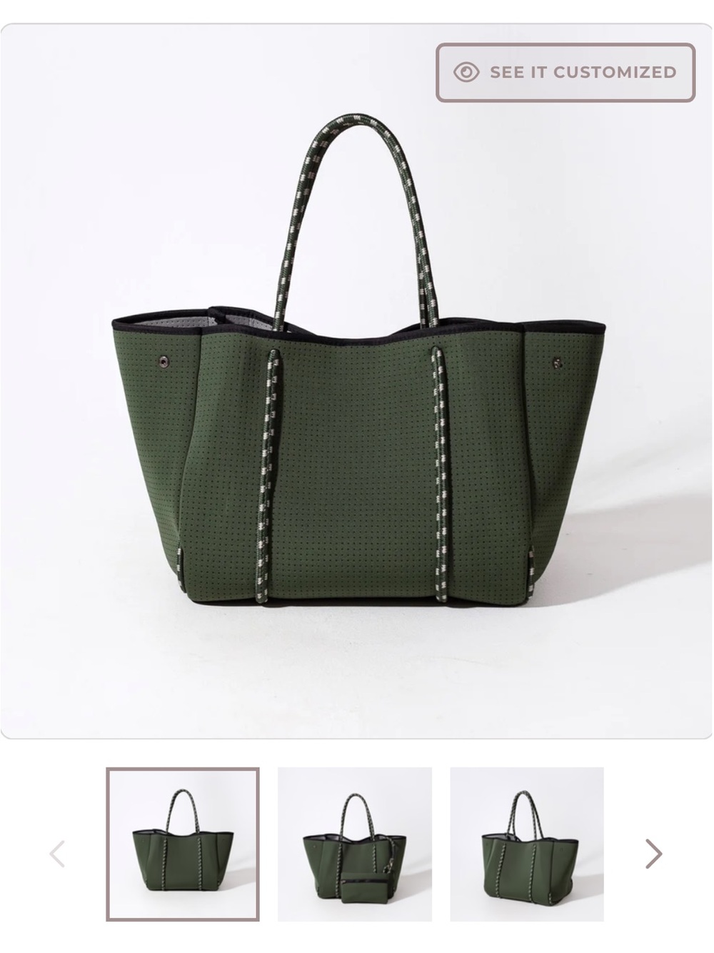 POPUPS Everyday Tore Moss Green Neoprene Bag - Picture 6 of 6